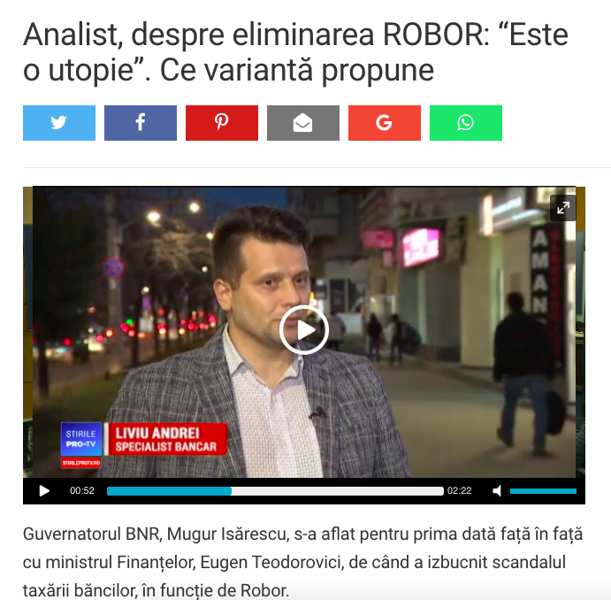 Liviu Andrei, MP AFB, despre eliminarea ROBOR